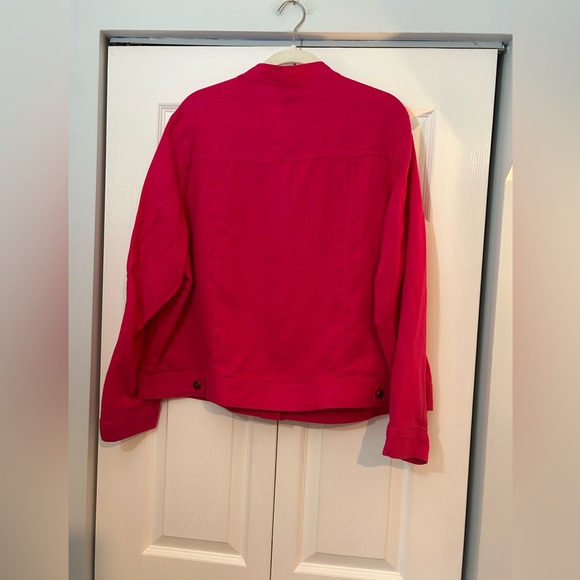Carole Little 2X Pink Linen Jacket Button Front Lightweight Plus Size - Picture 6 of 7